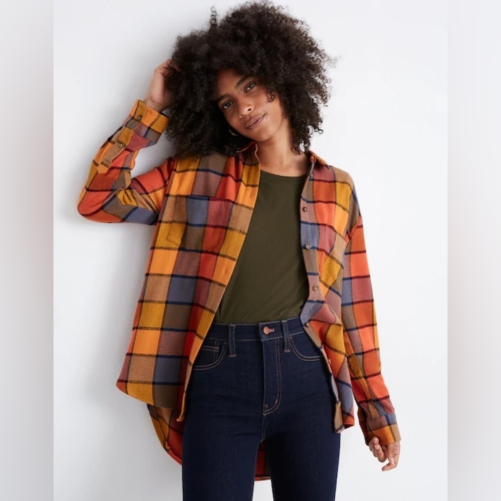 NWOT Madewell Flannel Sunday Shirt in Emmy Plaid